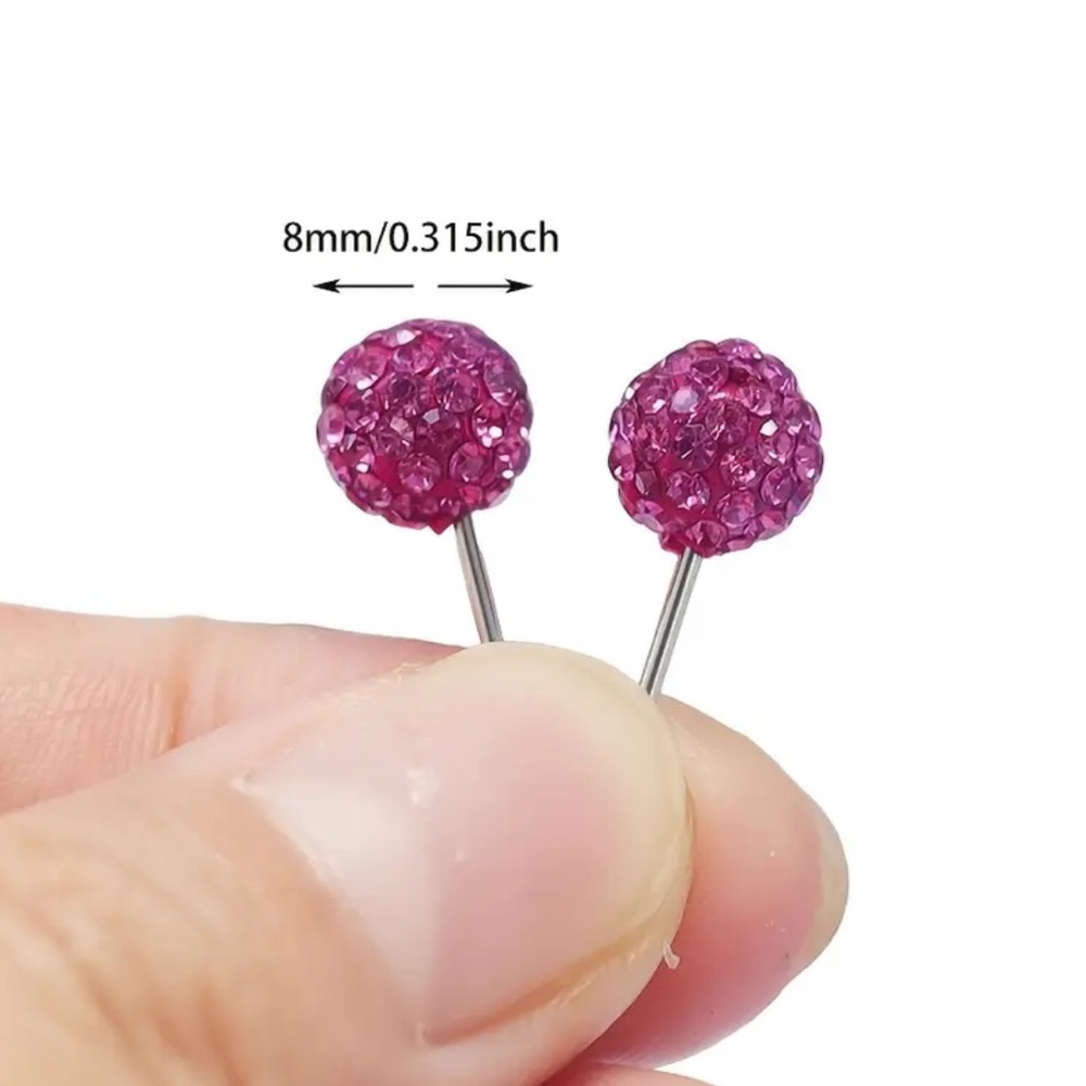 Green Crystal Stud Earrings - Picture 4 of 4